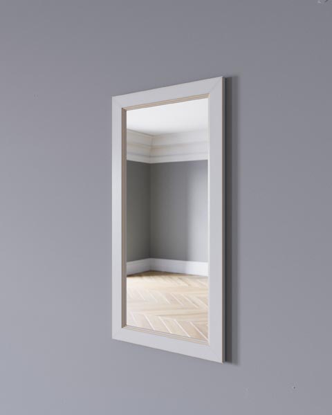 Зеркало настенное узкое, белая эмаль