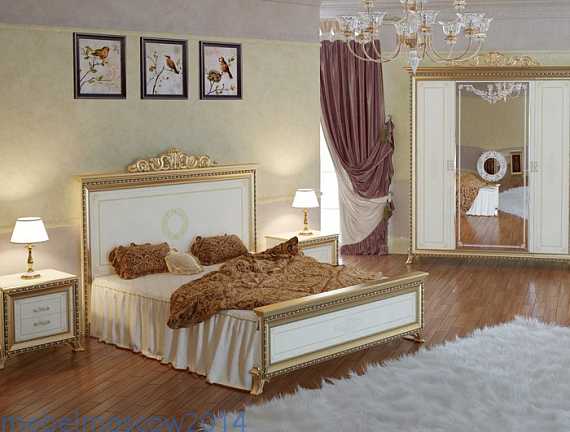 Кровать Версаль 180*200 без короны (слоновая кость), шелкография