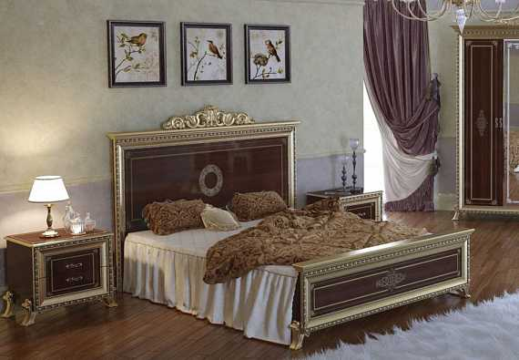 Кровать Версаль 180*200 без короны (тайский орех), шелкография