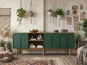 Большой комод с дверками Arka green