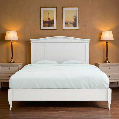 Кровать с жесткой спинкой Majessa White двуспальная