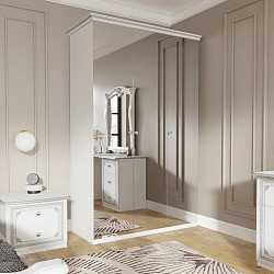 Шкаф трехдверный Грация зеркальный, серебро