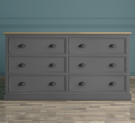 Комод Palermo Gray с шестью ящиками