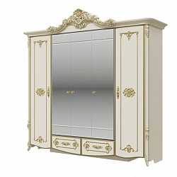 Шкаф пятидверный Дольче Вита слоновая кость/золото