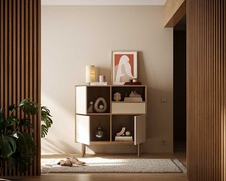 купить комод alice с тремя дверками и ящиком