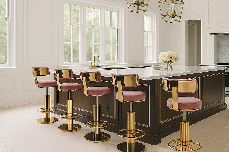 Стул барный Вивиан, пыльная роза