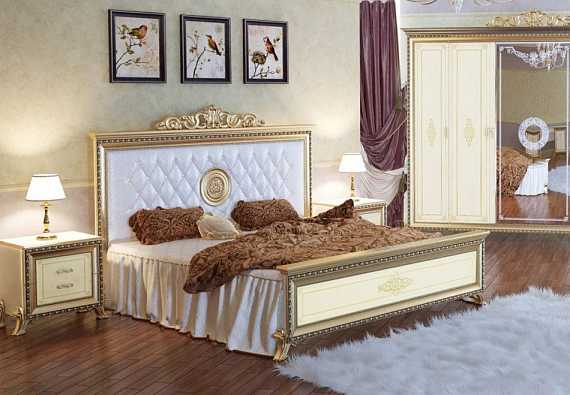 Кровать Версаль 160*200 без короны (слоновая кость), мягкое изголовье