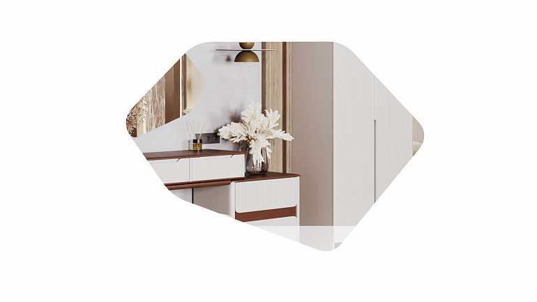 Туалетный столик "Наоми" с зеркалом и пуфом