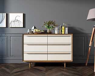 Комод Bruni white с шестью ящиками