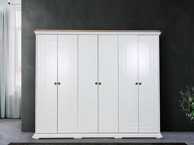 Шкаф шестидверный "Мия" крем