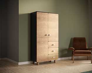 Шкаф двухдверный с тремя ящиками Split SP16