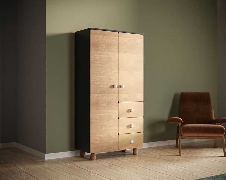 купить шкаф двухдверный с тремя ящиками split sp16