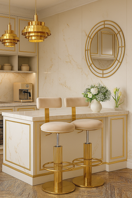 Стул барный Вивиан, светло-серый