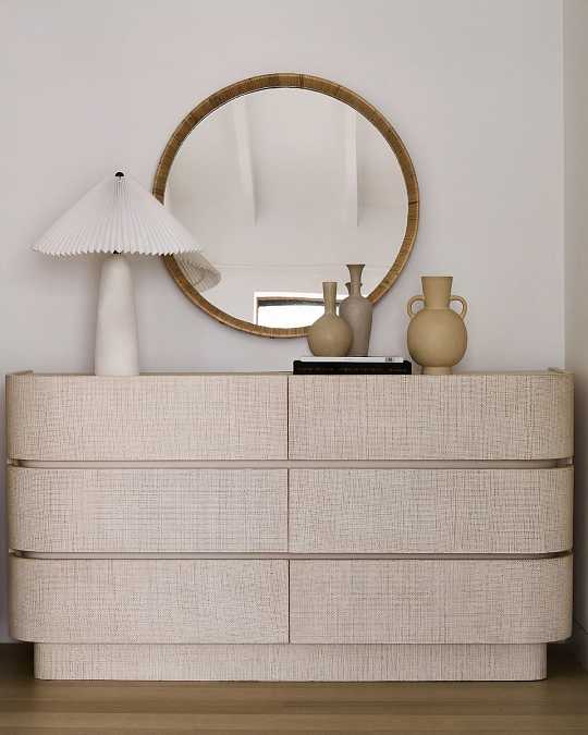 купить зеркало в раме из ротанга "леола"