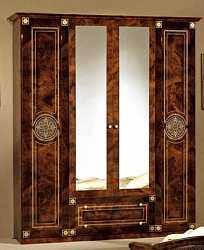 Шкаф платяной четырехдверный Рома, орех