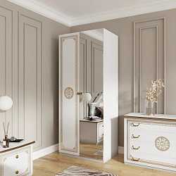 Шкаф двухдверный Грация с зеркалом, золото