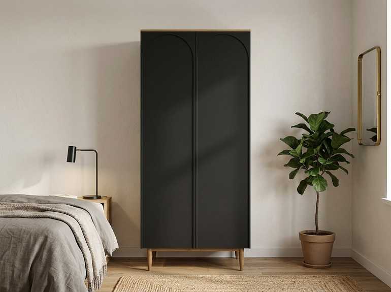 купить шкаф двухстворчатый высокий arka black