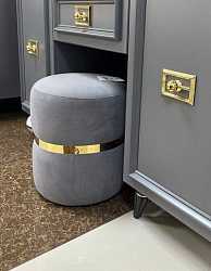 Пуф Виктория графит с золотом