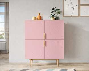 Большой комод с четырьмя дверками "Line" pink