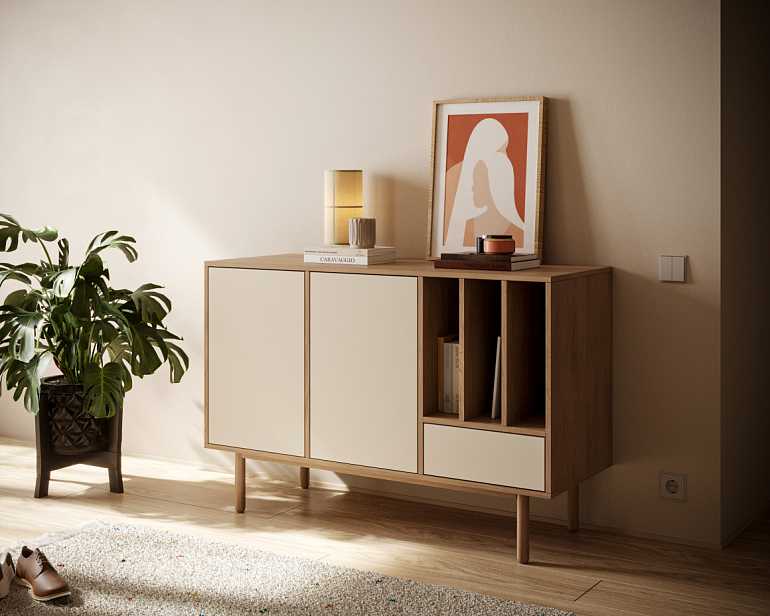 купить комод alice с двумя дверками и ящиком