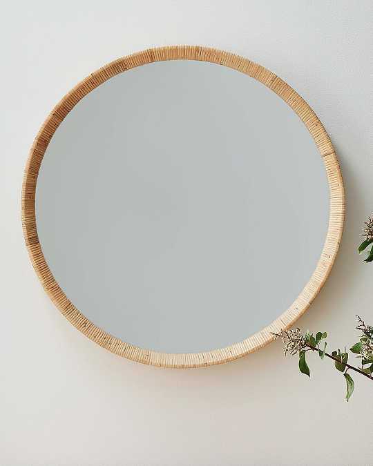 купить зеркало в раме из ротанга "леола"