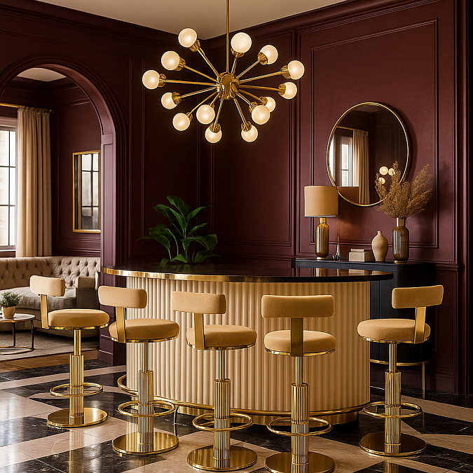 Стул барный Вивиан, светло-серый