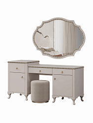 Туалетный стол с зеркалом и пуфом "Лаура"