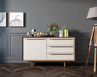 Комод Bruni white с ящиками и дверкой