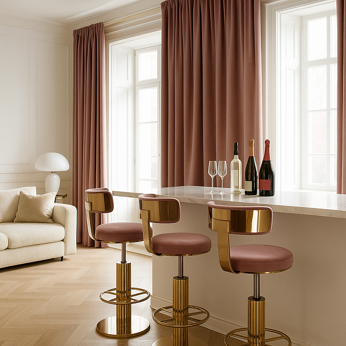 Стул барный Вивиан, пыльная роза