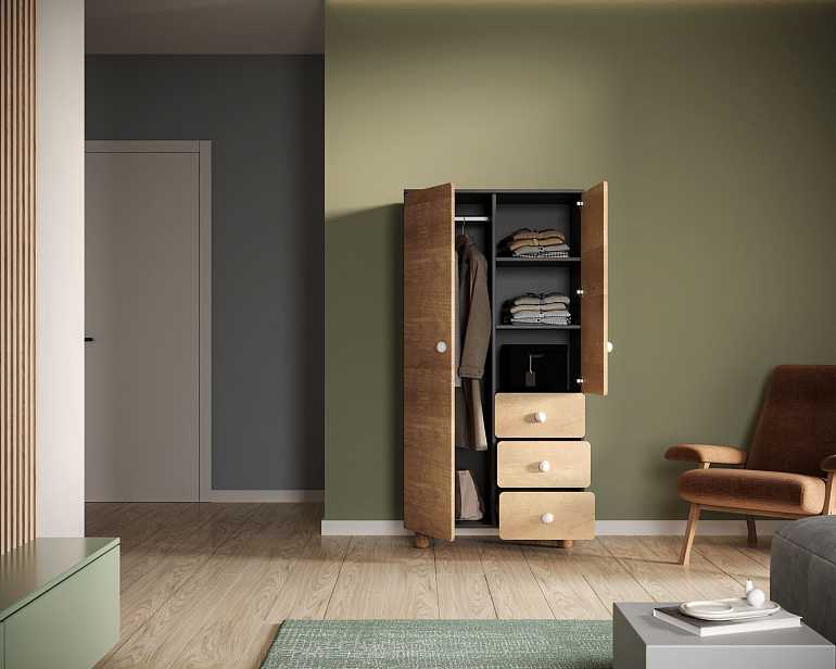 купить шкаф двухдверный с тремя ящиками split sp16