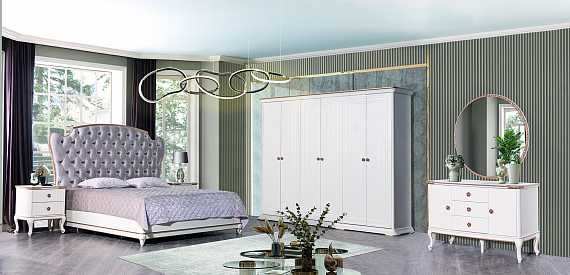 Кровать двуспальная "Мия" крем