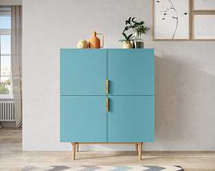 Большой комод с четырьмя дверками "Line" blue