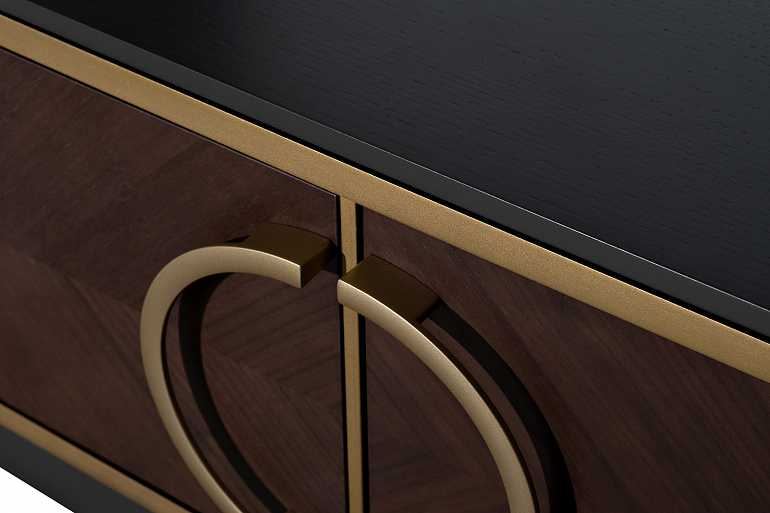 Консоль с двумя ящиками темный шпон