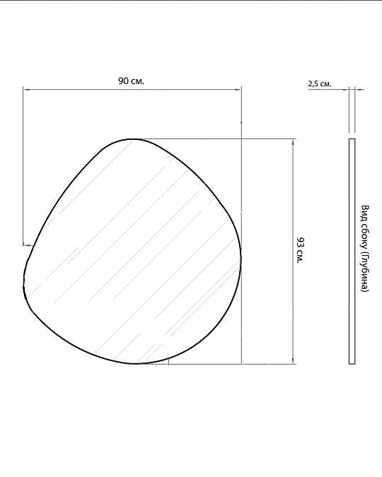купить ассиметричное настенное зеркало "анора"