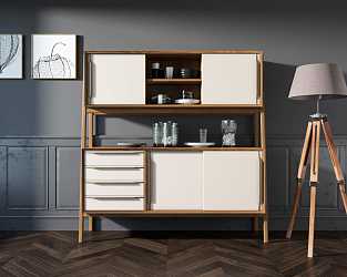 Буфет Bruni white широкий