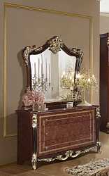 Комод с зеркалом в раме Джоконда, орех