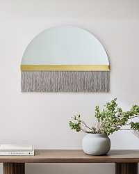 Декоративное зеркало "Арья" с серой бахромой