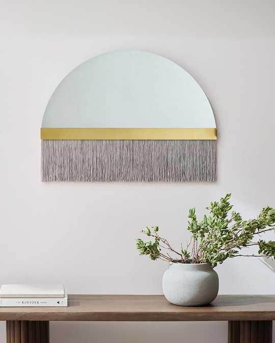 купить декоративное зеркало "арья" с серой бахромой