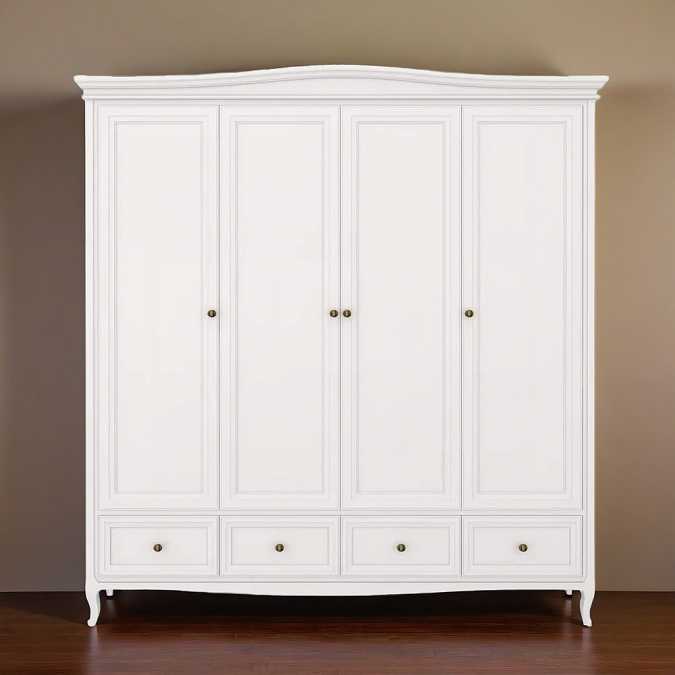 Шкаф 4-дверный Majessa White