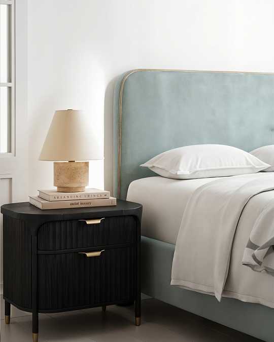 купить бежевая настольная лампа "бронко" из травертина