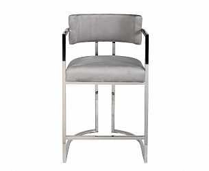 Стул барный велюровый Garda, серый