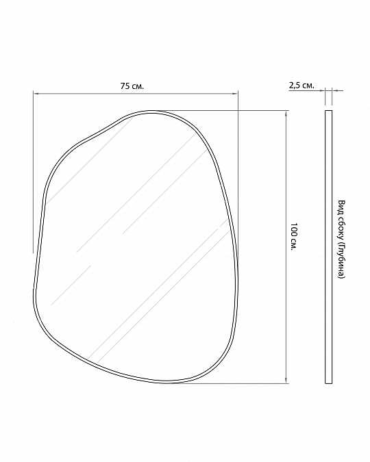 купить черное настенное зеркало "нора"