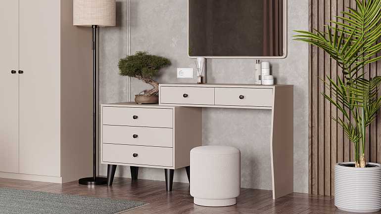 Туалетный столик "Луна" с зеркалом и пуфом