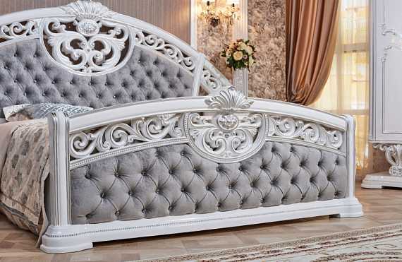 Кровать "Марелла" 180*200 (белый с серебром)