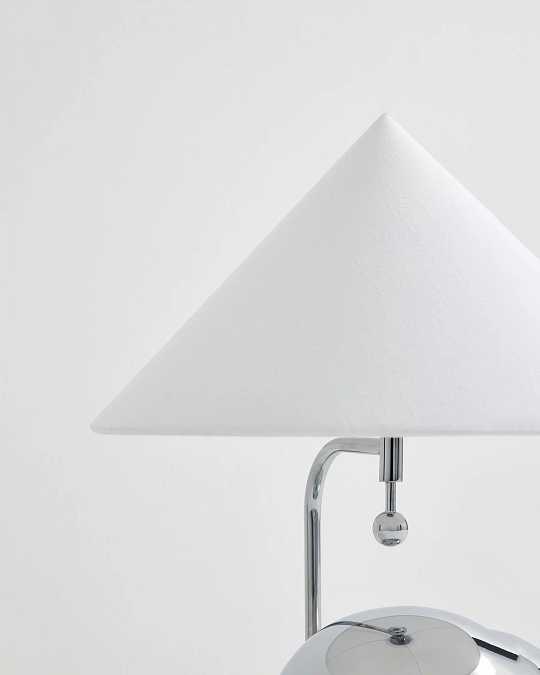 купить серебристая лампа "шанталь" с белым конусным абажуром