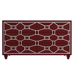 Комод 6 ящиков Emerald бордовый