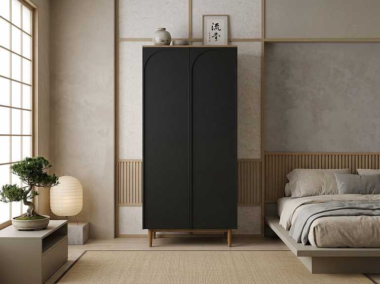 купить шкаф двухстворчатый высокий arka black