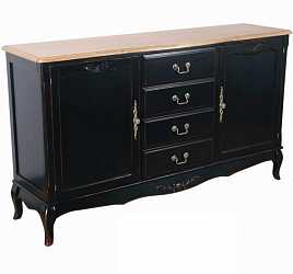 Комод двухстворчатый с ящиками Belveder Black ST9151N