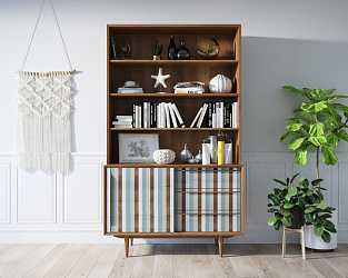 Стеллаж Bruni с дверками, print 1