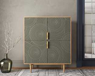 Большой комод с четырьмя дверками "Line" R19/darkgreen